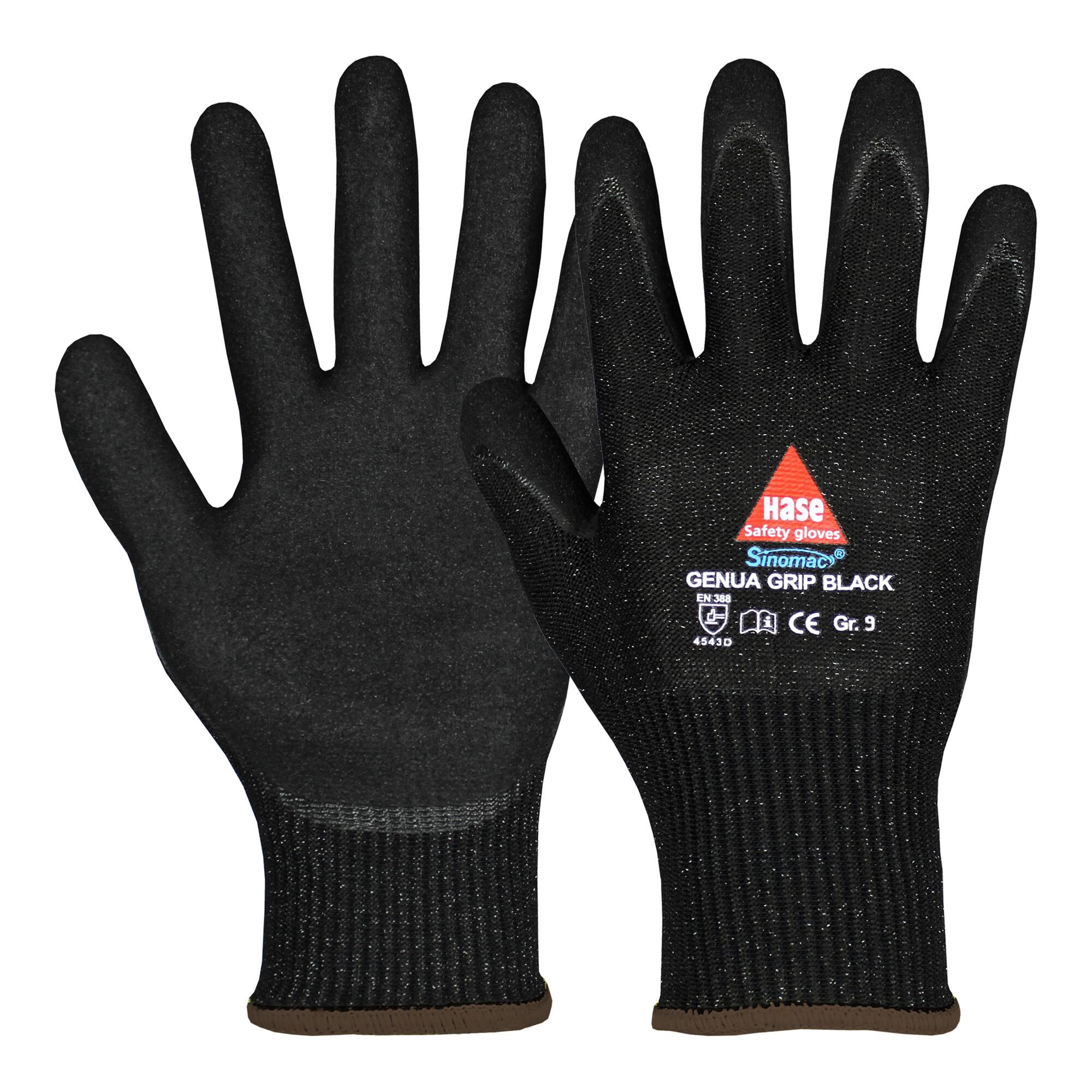 Hase Schnittschutzhandschuhe Genua Grip Black Größe 7, Dyneema (508502-7)