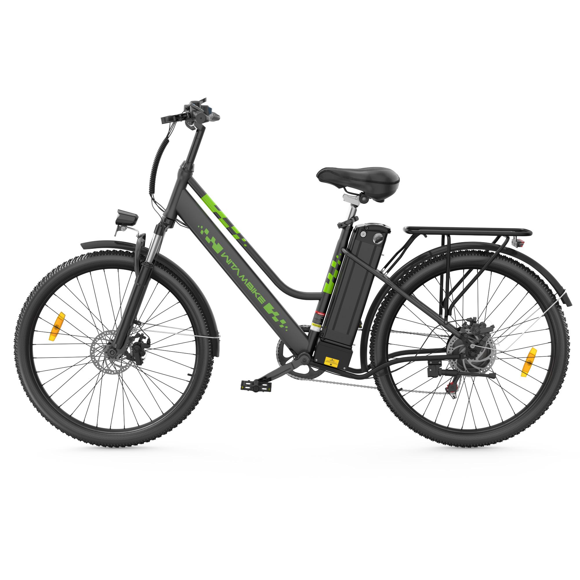 C26 Stadt-E-Bike für den Alltag, 250 W, 36 V 15 Ah, 25 km/h, 26-Zoll-Reifen, mechanische Scheibenbremsen, maximale Belastung 120 kg, Farbe Schwarz