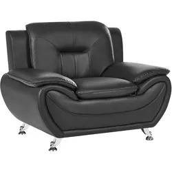SESSEL Kunstleder Schwarz Leira