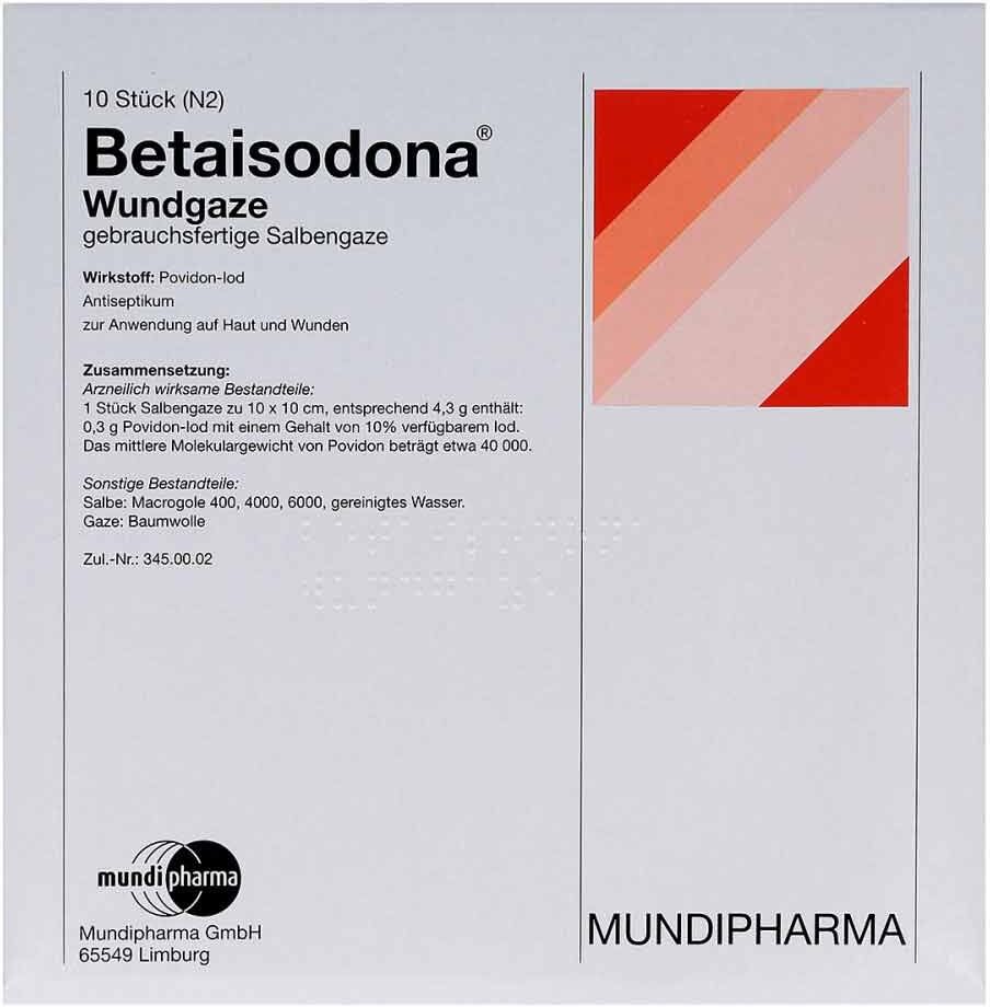 Betaisodona Wundgaze 10x10 cm 10stk