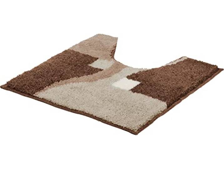 Erwin Müller WC-Umrandung Athen rutschhemmend braun Größe 50x50 cm - kuscheliger Hochflor, für Fußbodenheizung geeignet