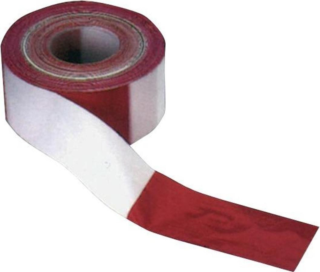 Kelmaplast Afzetlint Rood/Wit Gestreept Breedte: 8 mm, Lengte: 100 m