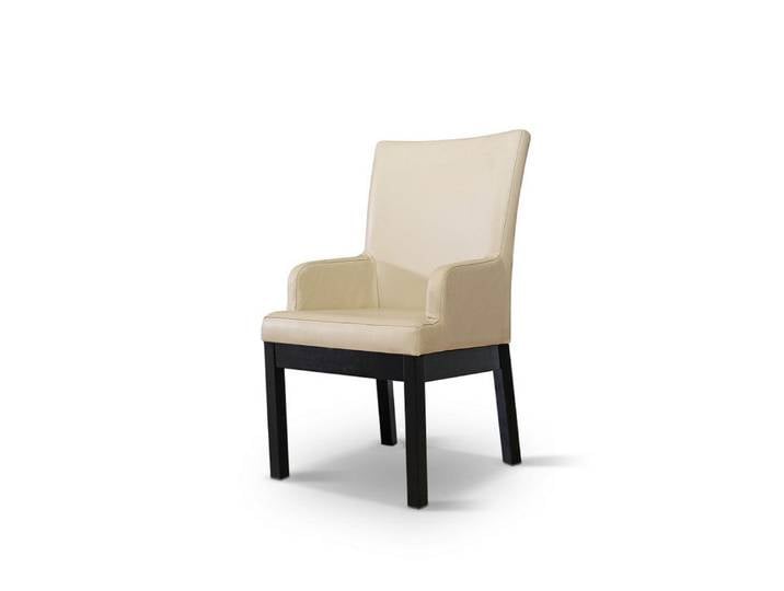 JVmoebel Sessel Beiger Lederstuhl mit Holzgestell für Esszimmer und Gastronomie (Sessel), Made in Europa
