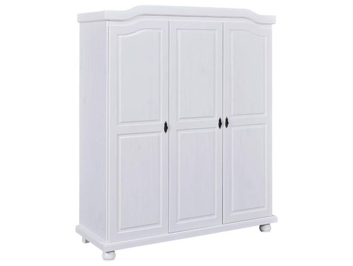 Drehtürenschrank massiv 150cm Bastian, Weiß
