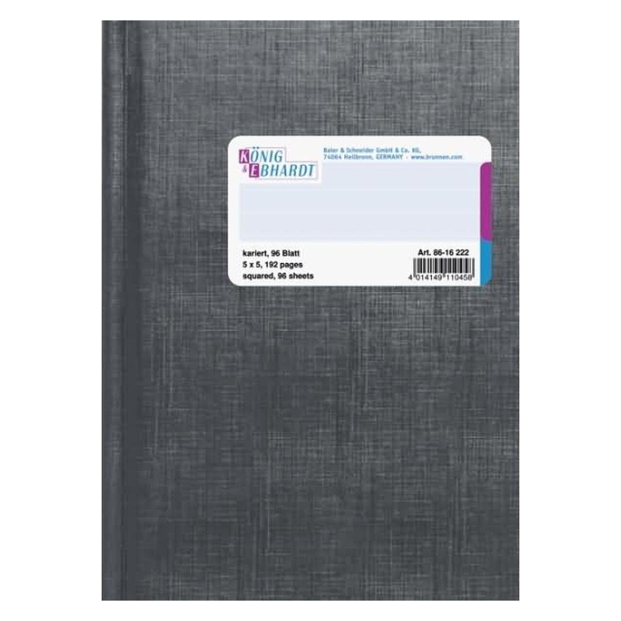 König & Ebhardt Geschäftsbuch A6 kariert 96 Blatt grau (8616222)