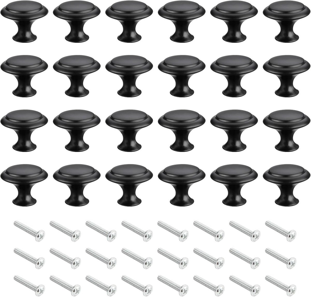 Dailygoods Ladeknoppen 24 stuks - Paddenstoelvormige kastknoppen - 29 mm