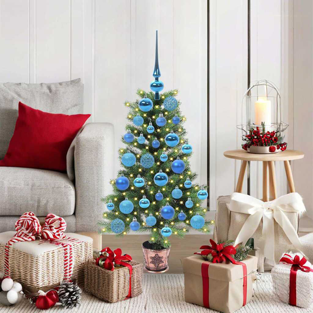 The Seasonal Aisle Christmas Tree with 150 LEDs with Stand PE Blue 2.95' H