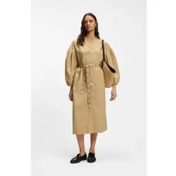 BOSS für Damen. 50559266 Braunes Dellys-Kleid (34), Lässig, Baumwolle, Klassisch, Langarm