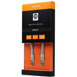 D2 Diffusion C ble RJ45 m le/m le 0.50m droit CAT 6 coloris: gris (U/UTP, CAT6, 0.50 m), Netzwerkkabel