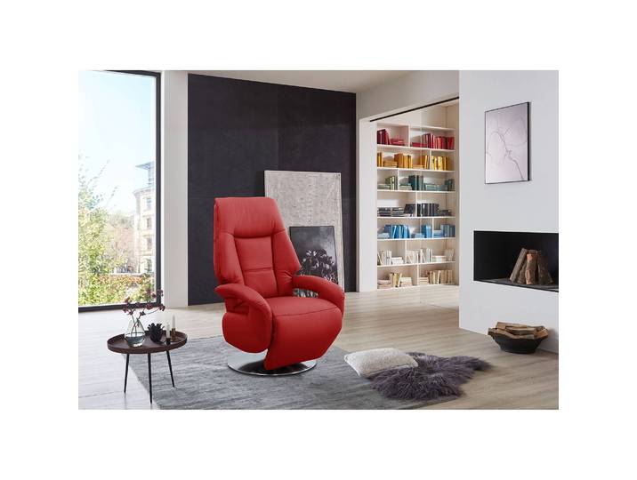 Fauteuil relax Givors Rouge Cuir Pua Avec aide au redressement/Fonction relaxation 74 x 114 x 77cm