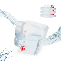 Relaxdays Faltkanister 4er Set Rot,Transparent