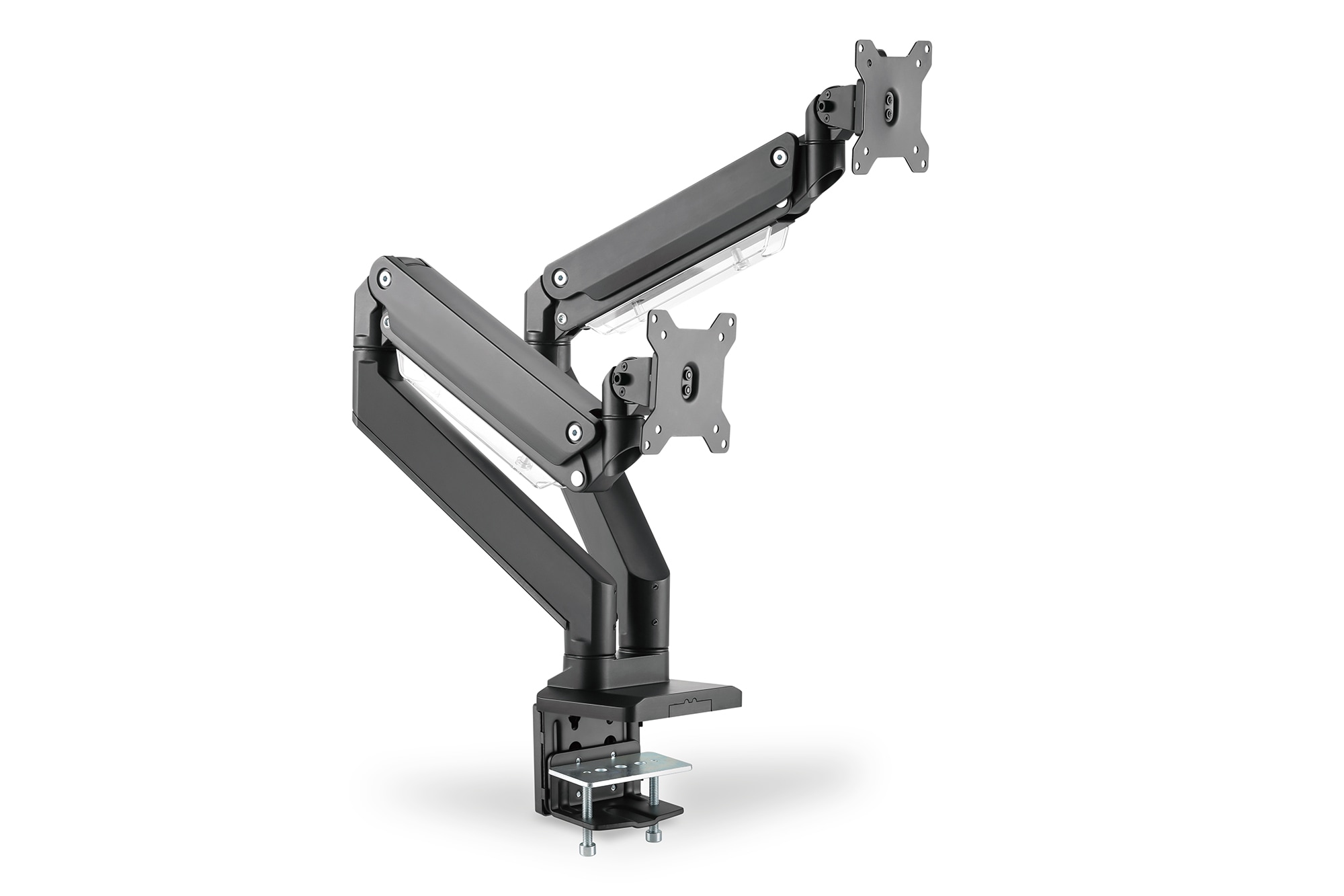 DIGITUS Universal Dual Monitorhalter mit Gasdruckfeder und Klemmbefestigung DA-90427