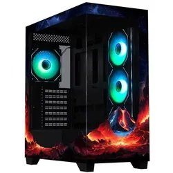 BitFenix PC-Gehäuse (ohne Netzteil) – – CETO Premium Volcano – Midi-Tower – ATX-Formfaktor (ATX), PC Gehäuse, Schwarz