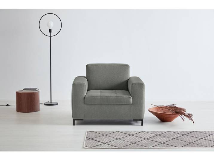 Loungesessel, Luxus-Microfaser, Grau (Taupe), 101×80×86 cm, Bequemer Sessel, Modern, OTTO Products
