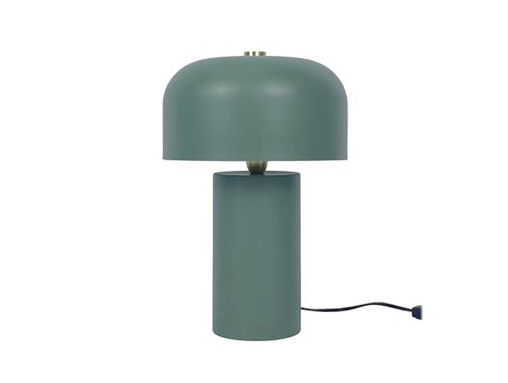 Relaxdays Lampe de table\, design champignon\, métal\, E14\, lampe de chevet avec câble\, HxP : 40 x 25 cm\, verte