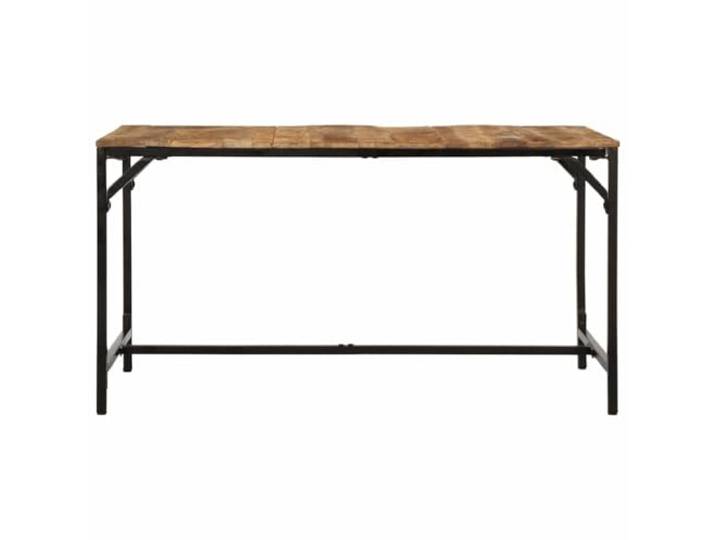 KGHERMDF Esstisch 140x70x75 cm Raues Massivholz Mango Stabiler Eisengestell, Pflegeleichte Oberfläche, Industrieller Stil, Einzigartige Holzmaserung