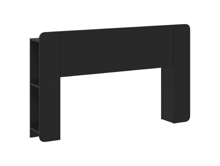 Makastle Kopfteil-Schrank Schwarz 135x18,5x80 cm Holzwerkstoff Integrierter Stauraum