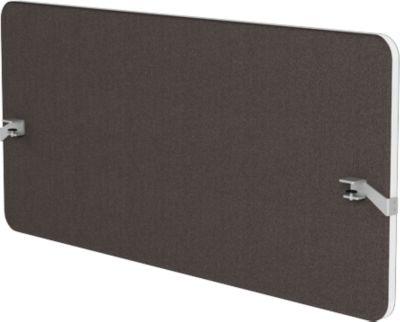 Hintertisch-Akustikwand Flex, 40 mm stark, mit Adapter, schallabsorbierend, modular erweiterbar, Tischmontage, B 1800 x H 800 mm, dunkelgrau