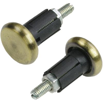 Gardinenstangen-Endstück LIEDECO "Endstück, Endknopf, Endkappe "Esperanca" für 16 mm Stangen" Gr. 1, schwarz (messingfarben, schwarz), H:2,4cm L:0,1cm, Gardinenstangenendstücke, Gardinenstangen-Endstück, Endstück, Endknopf