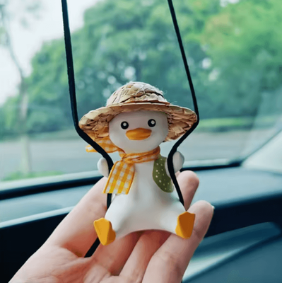 Inspire Curations Cute Swing Duck Car Rearview Mirror Hanging Ornament k