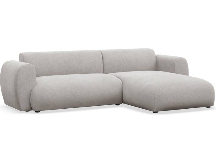 Selsey Emia – L-Form Ecksofa mit Schlaffunktion, Chenille-Stoff, rechts ausgerichtet, Hellgrau
