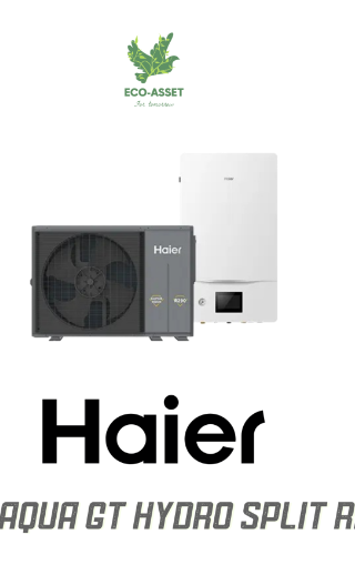Haier Super Aqua GT Hydro Split 4 kW R290 Wärmepumpe AW042HUGHA + HU102WAHYB Hydrobox