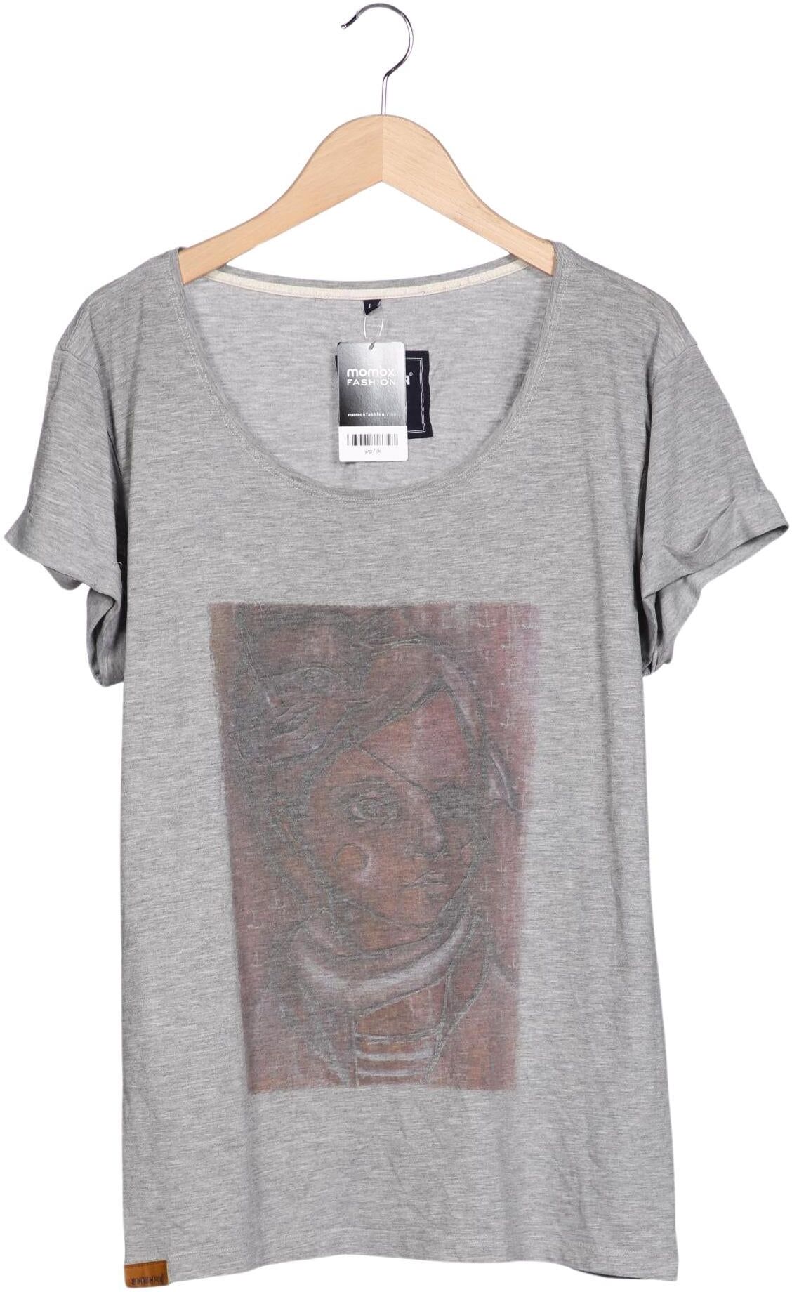 Shisha Brand Damen T-Shirt, Grau, Gr. L, Baumwolle - Second Hand