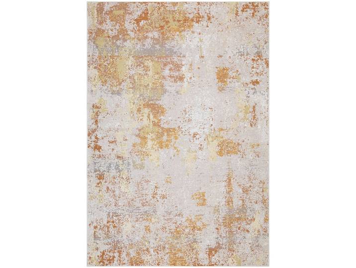 Tapis en coton et en laine ocre 125 x 180 cm