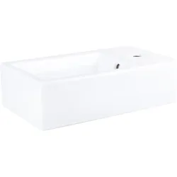 Differnz, Waschbecken, Set Fontana Forza Lavello Ceramico Bianco Rubinetto Dritto (220 mm, 400 mm)
