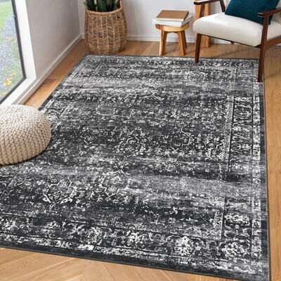 Garvee Hazy Floral Geometric Pattern Area Rug
