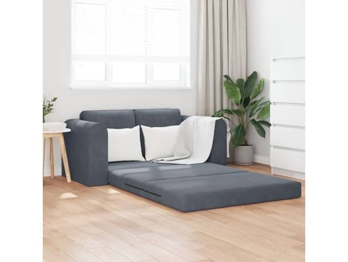 HEFZGDB Velvet Sofabett 2-in-1 Dunkelgrau 148x71x83 cm Schlaffunktion Komfortables Sitzmöbel für Lounge und Wohnbereich Multifunktionales Design