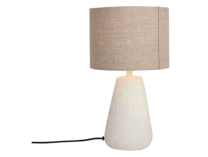 Cora Tischleuchte Weiß/Beige Papiermaché E27 - Watt & Veke - Wohnzimmer - Skandinavisch - Papier / Karton - Einflammig