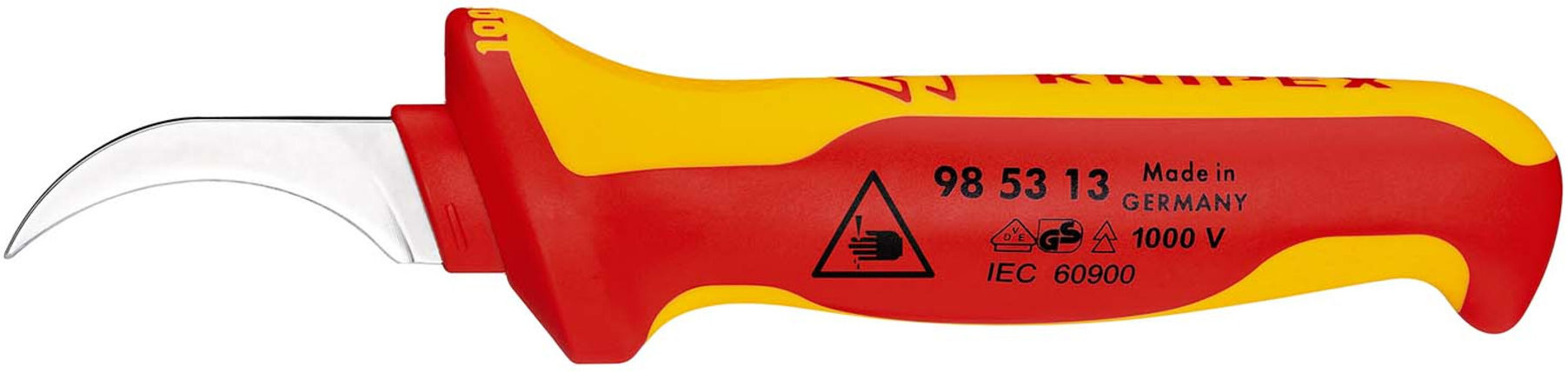 KNIPEX 98 53 13 Abmantelungsmesser isolierender Mehrkomponenten-Griff, VDE-geprüft 190 mm)