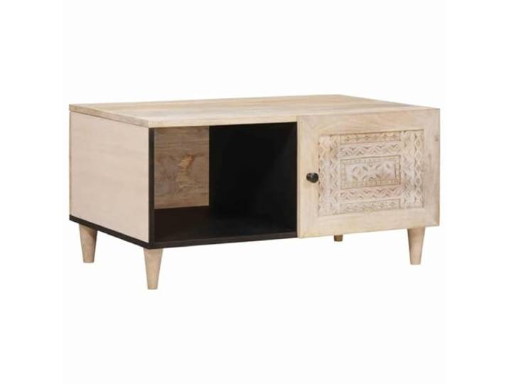 LKJephalotrope Couchtisch Weiß 100x54x40 cm Wohnzimmertisch Holzwerkstoff Stilvoller Beistelltisch für Wohnzimmer und Lounge, mit Tür und Fach für ordentliche Aufbewahrung im Alltag.