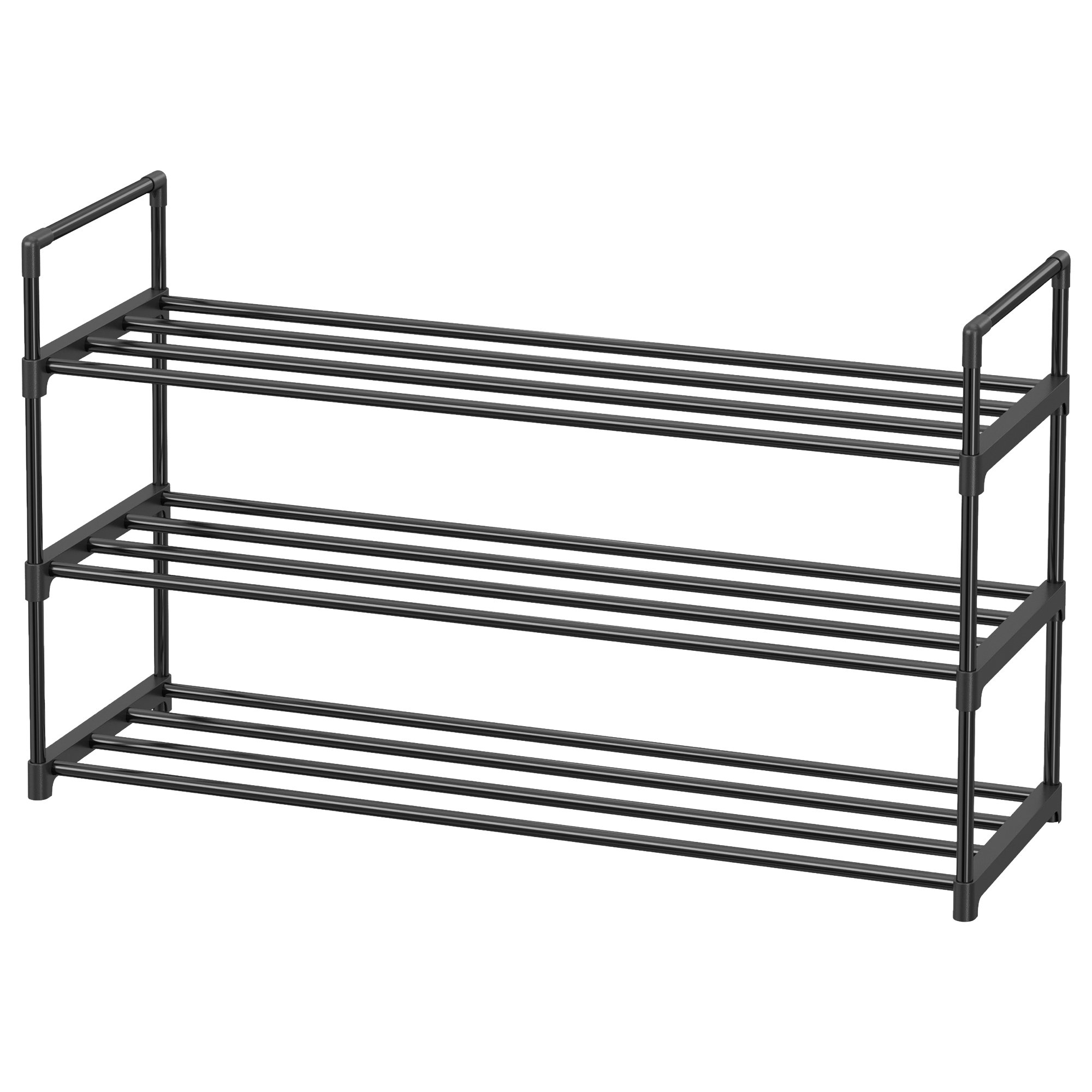 SONGMICS Schuh-Organizer mit 3 Ebenen, Schuhregal, für 12-15 Paar Schuhe LSAB3513BK