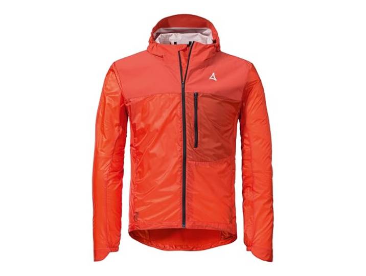 Schöffel Herren Hybrid Jkt Flow Trail M, extrem leichte MTB Jacke, winddichte, atmungsaktive Fahrradjacke mit vorgeformten Ellbogen, poinciana, 56