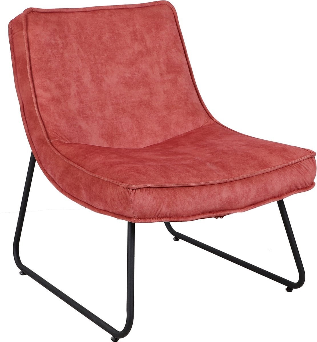 Bolt Edge Relaxstoel - Velvet - Roze blush - Met armleuningen