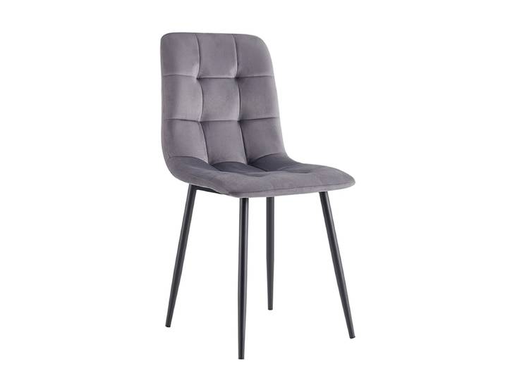 6er Set Stühle Stuhl Samt - Gris dunkel