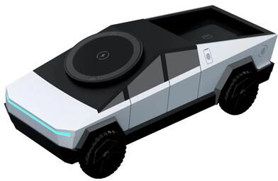 Uplifted Finds Cybertruck Desktop Qi2 Charger   3 in 1 Wireless Charging Station For IPhone, Apple Watch & AirPods grey