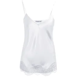 Top mit Spitzendetails Weiß M