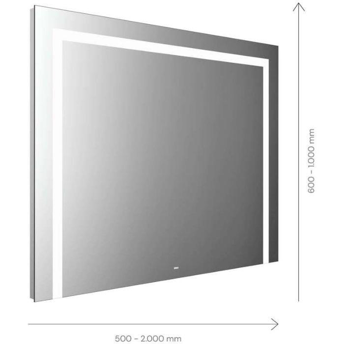 Emco Mi 220 LED-Lichtspiegel 104070007000100 700 x 700 mm, mit 3 Lichtausschnitten oben, rechts und links