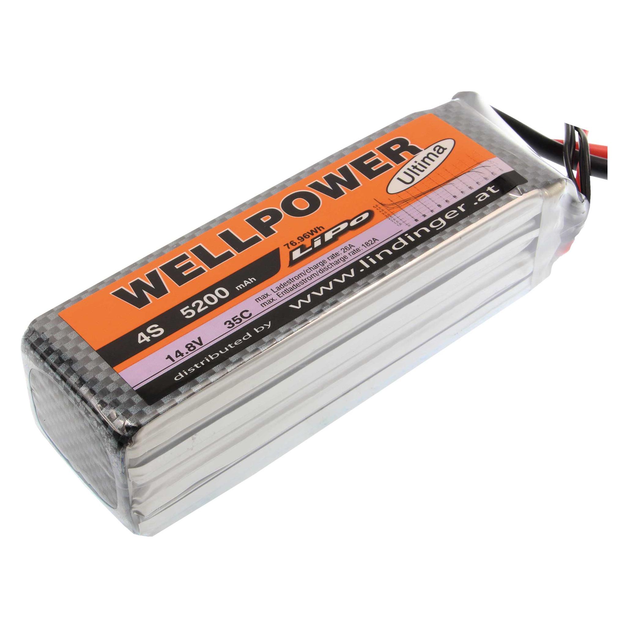 Wellpower LIPO AKKU ULTIMA 5200 MAH / 14,8 VOLT 4S 35/70C CH5/8 XT-90 (5200 mAh, 14.80 V) (3551)