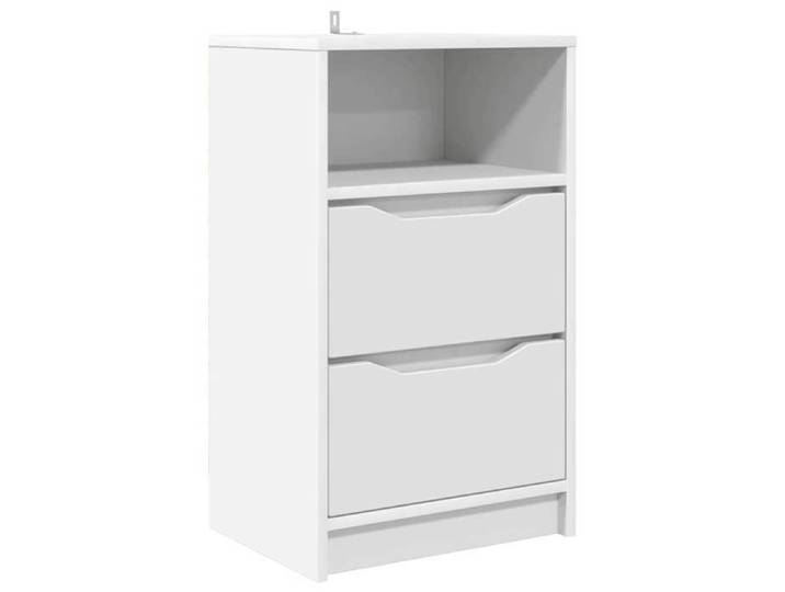 En solde  1x Armoire de nuit moderne - UU - Petit commode/placard - Blanc 40x30x467 cm Bois d'ingénierie L4612