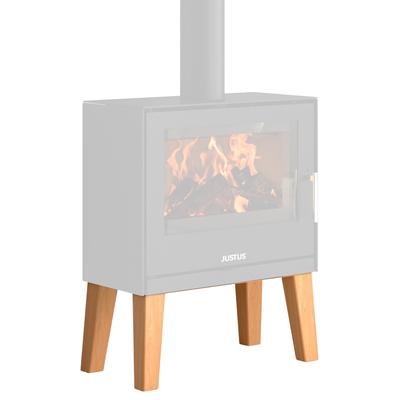 Standfuß JUSTUS "Dias", braun (buchefarben), B:5cm H:29,6cm L:5cm, Massivholz, Standfüße, Buche, für Kaminofen Dias