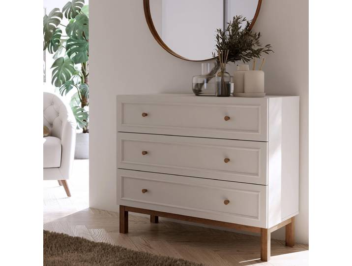 Forte PENKRIDGE : Commode élégante 100\, commode avec 3 tiroirs\, meuble de rangement moderne