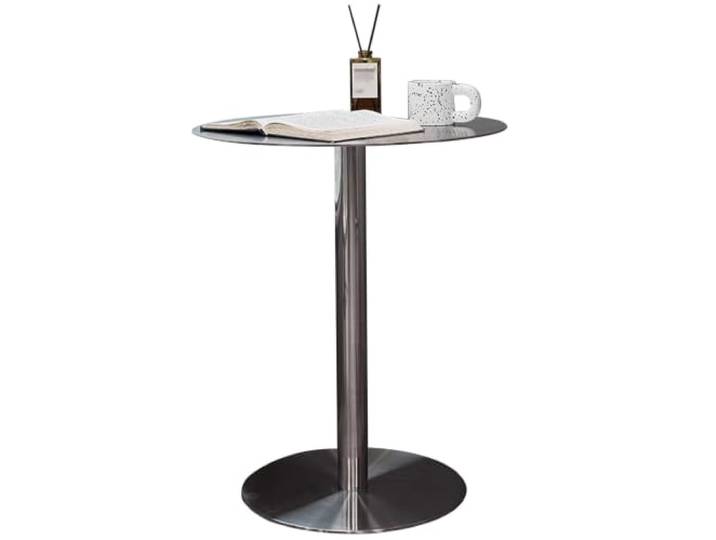 Runder Bistrotisch Aus Edelstahl – Bartisch, Küchentisch, Esstisch, Rundes Gestell, Geeignet Für Bars, Cafés, Balkone, Terrassen, 3 Höhen Erhältlich – Robuster Stehtisch(50x50x75cm)