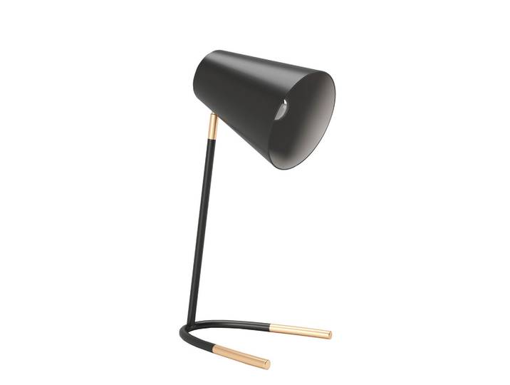 Playboy Tischleuchte Playboy, Schwarz, Metall, Vintage, zylindrisch, 18x40x20 cm, Lampen & Leuchten, Innenbeleuchtung, Tischlampen, Tischlampen