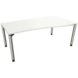 fm Büromöbel PC-Schreibtisch rechts »Fastline« 180 cm 4-Fuß weiß, 180x82x80 cm