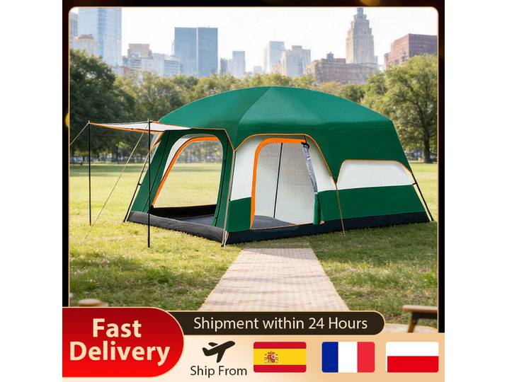 Grande tente familiale de luxe pour le camping, avec chambres, pour 2 à 4 personnes, imperméable, design une chambre et un salon, grande tente