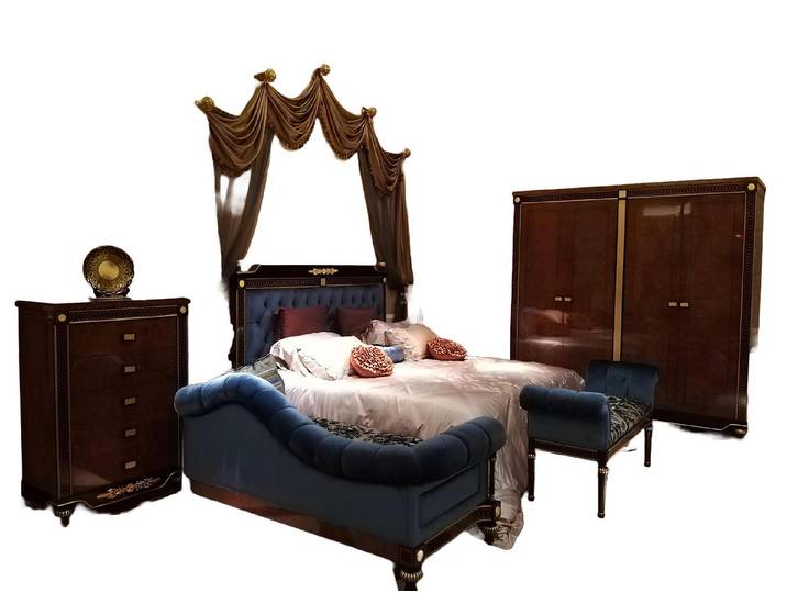Xlmoebel Bett Luxuriöses Barock-Doppelbett mit edlen Verzierungen in Antik-Optik (Bett, Bett), Hergestellt in Europa